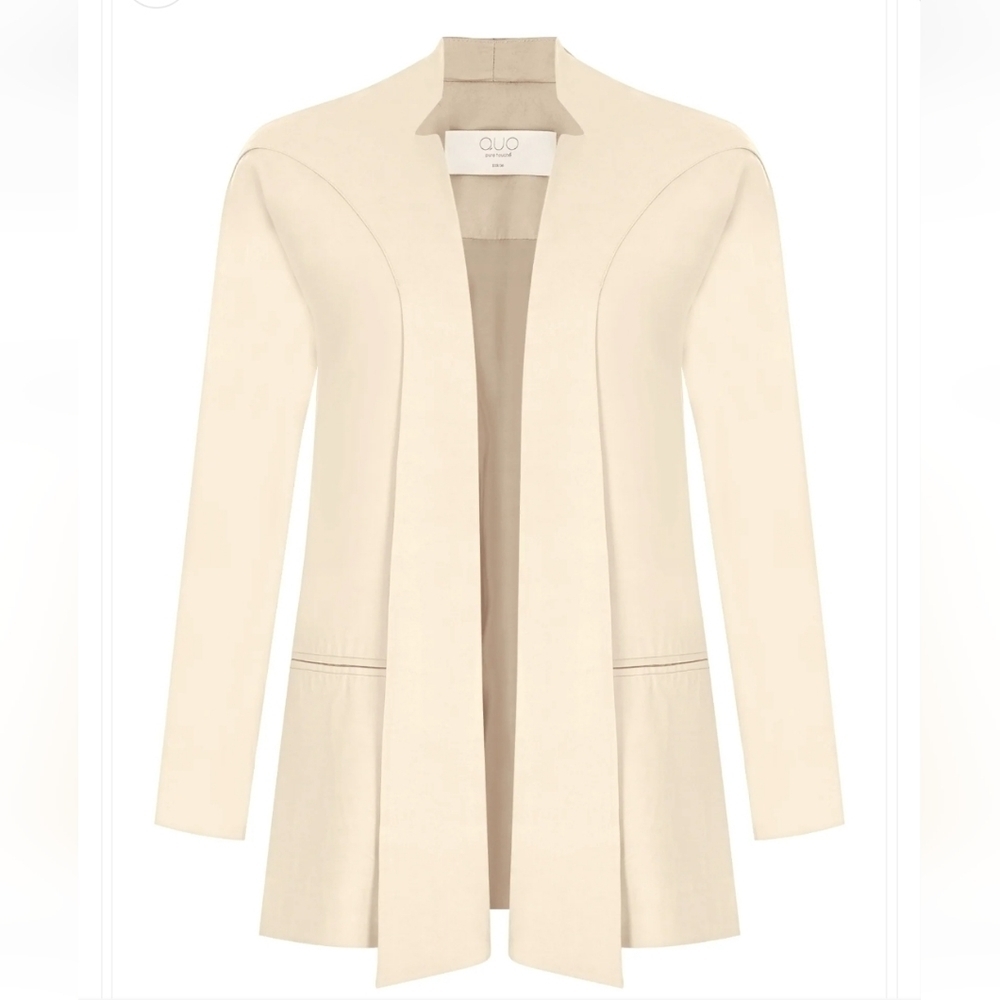 KEGAV Shawl Collar Ecru Blazer